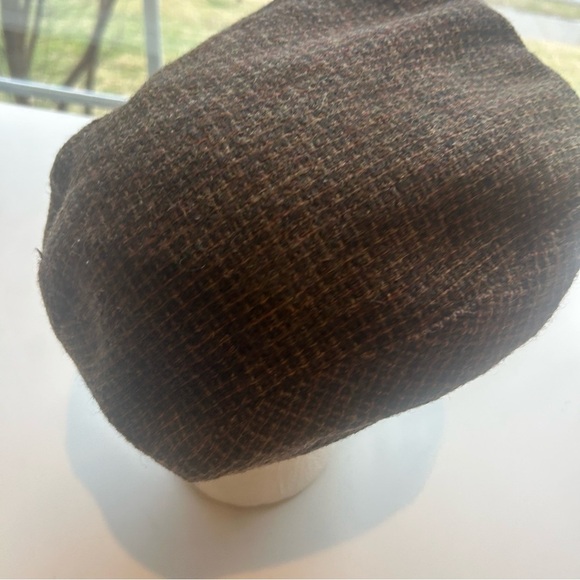 Vintage RARE Pure Wool houndstooth paige boy hat brown USA retro y2k - Picture 7 of 8